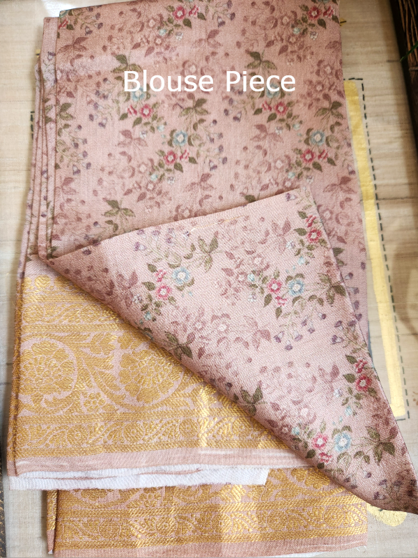 Mint Green Chiniya Silk Saree