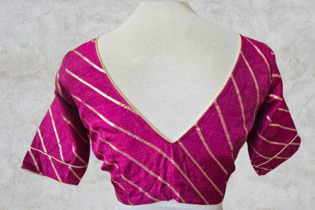 Silk Gold Blouse - Magenta