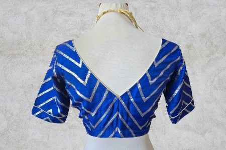 Silk Gold Blouse - Royal Blue