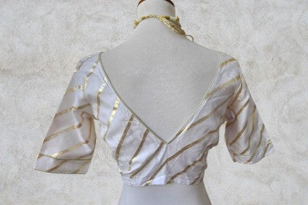 Silk Gold Blouse - White