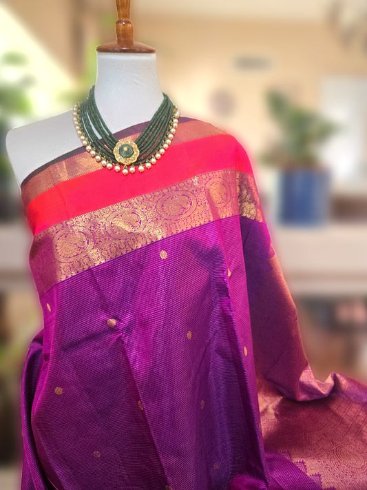 Purple Zari Silk Kanjivaram Saree