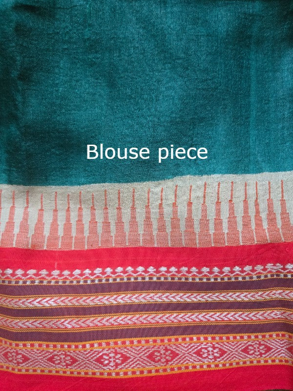 Vidharba Tussar with Block Print