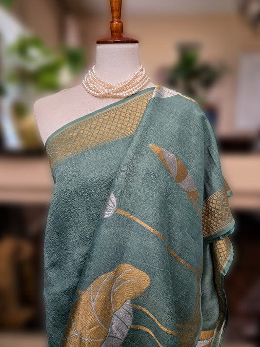 Tussar Georgette Banarsi Silk Saree