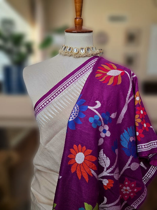 Tussar Georgette Banarsi Silk Saree