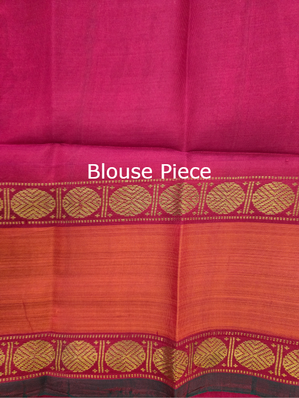 Block print Zari Kanjivaram Saree
