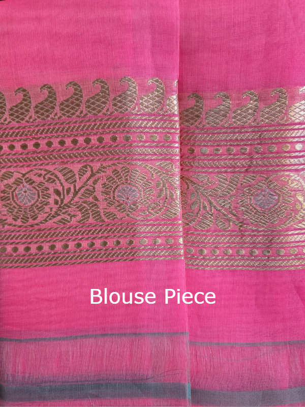 Hot Pink Banarsi Organza Saree
