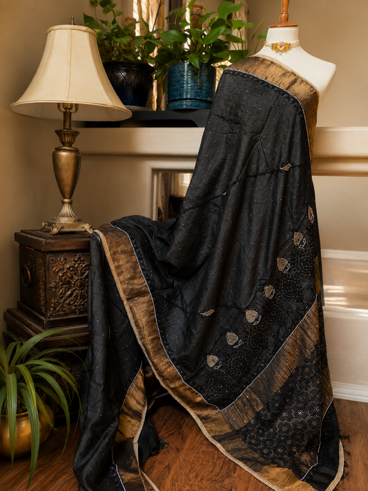 Pure Tussar Chikankari Saree