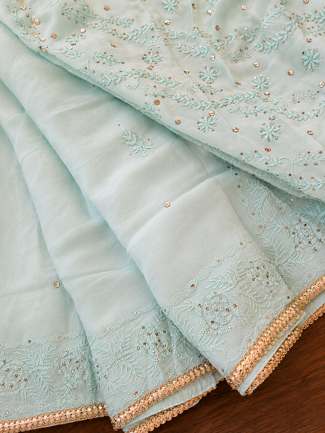 Pure Georgette Chikankari Saree