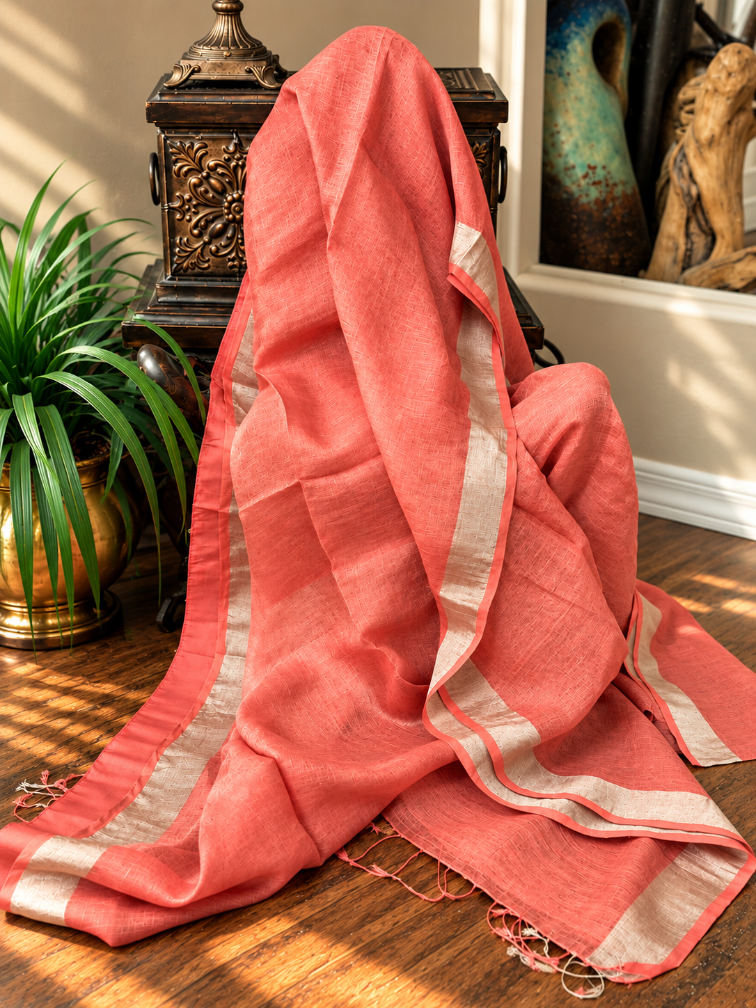 Tissue Pure Linen saree