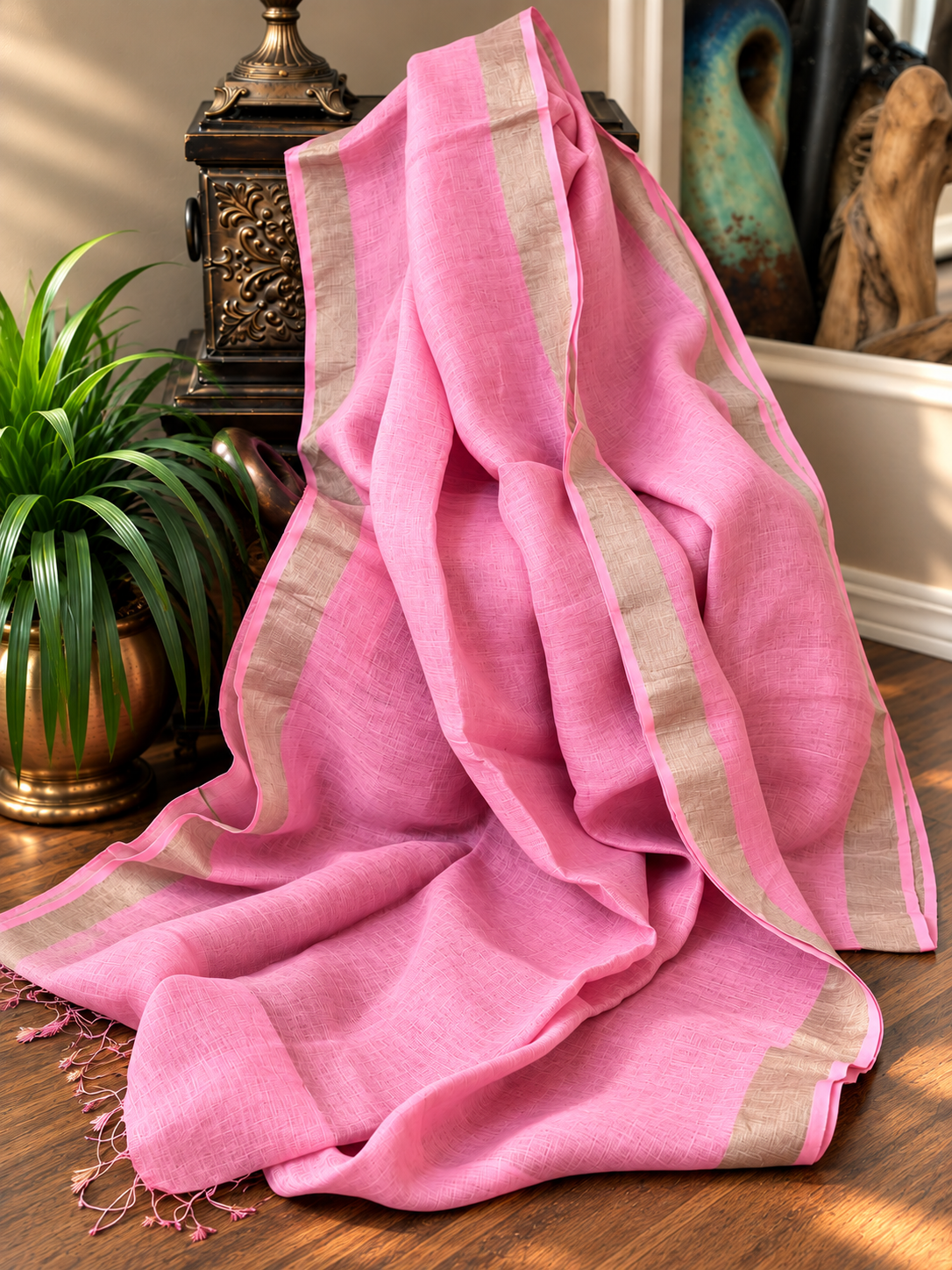 Tissue Pure Linen Saree