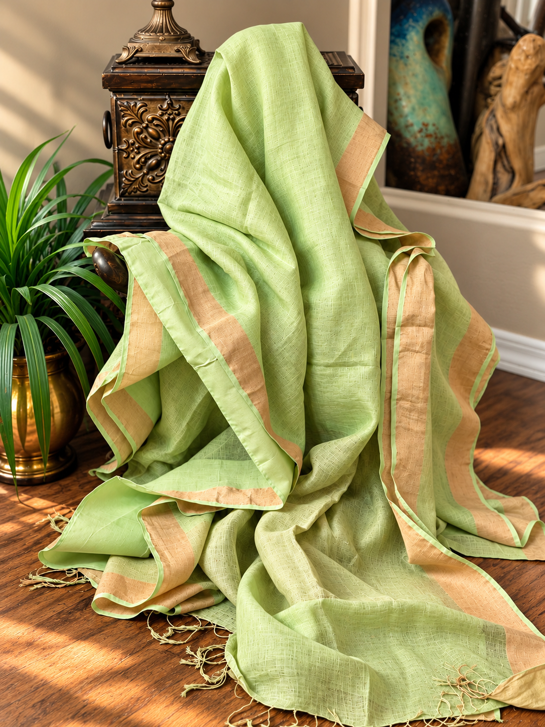 Pure Tissue Linen Saree