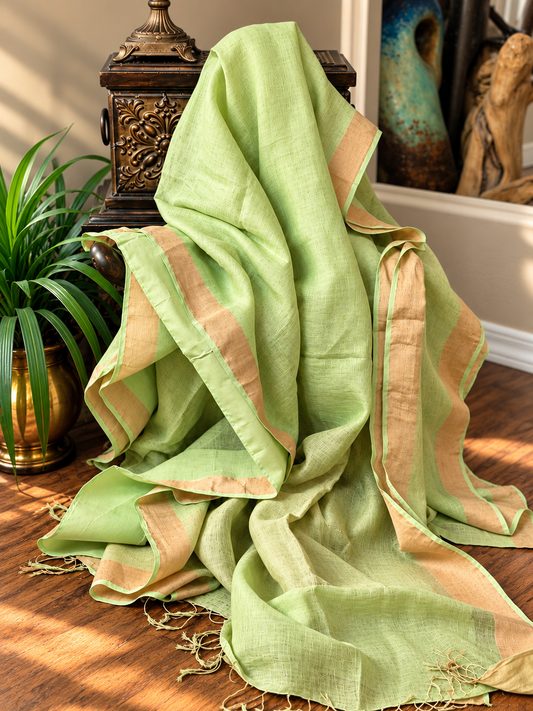 Pure Tissue Linen Saree