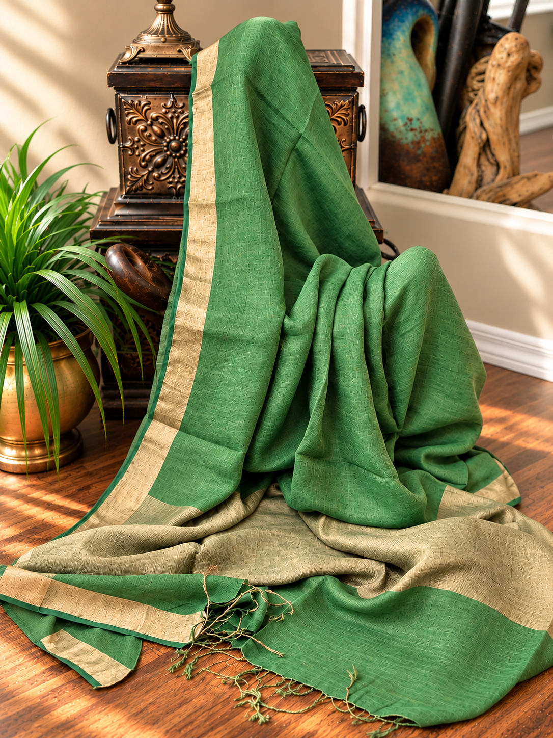 Tissue Pure Linen saree