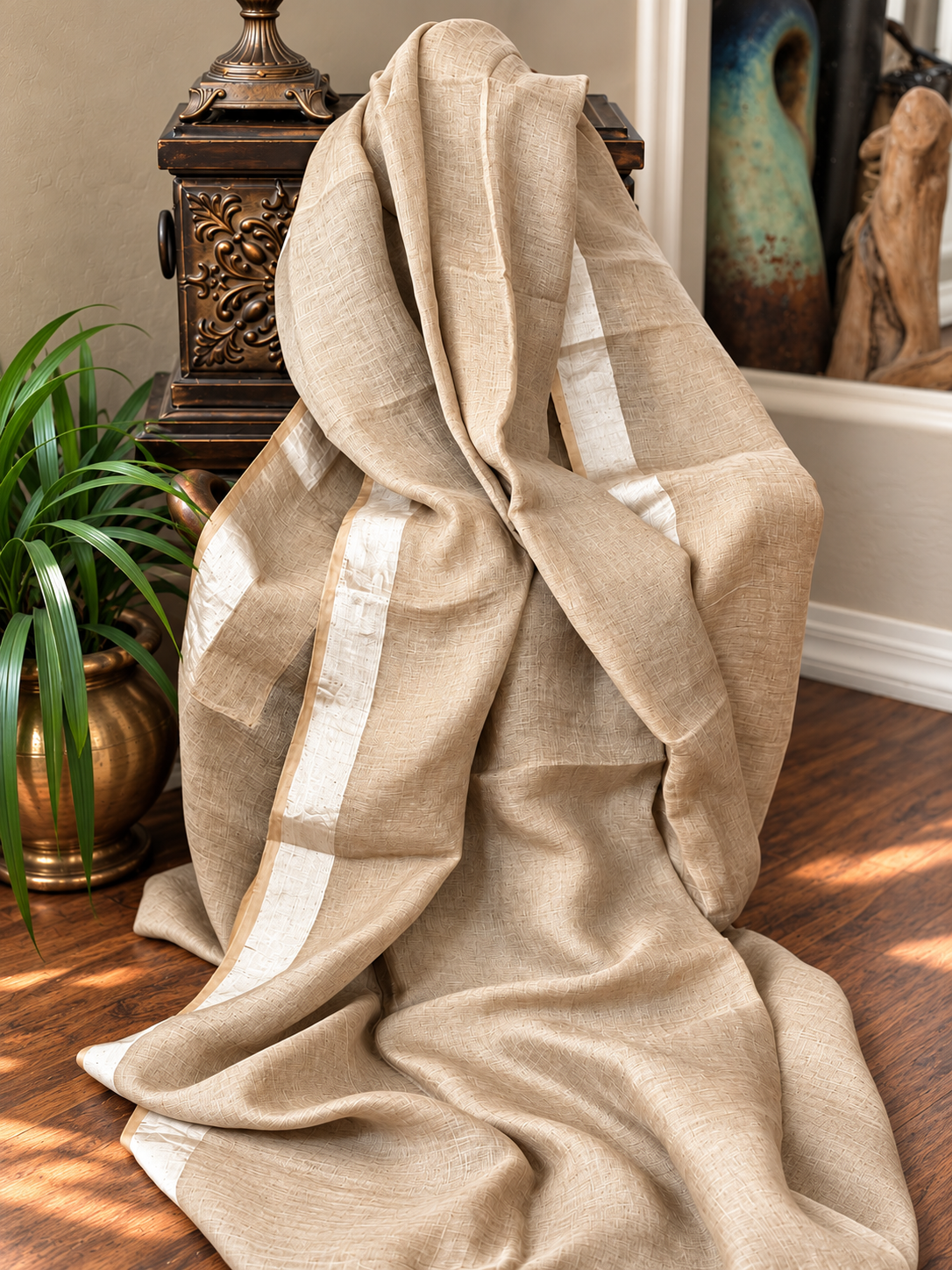 Tissue Pure Linen Saree