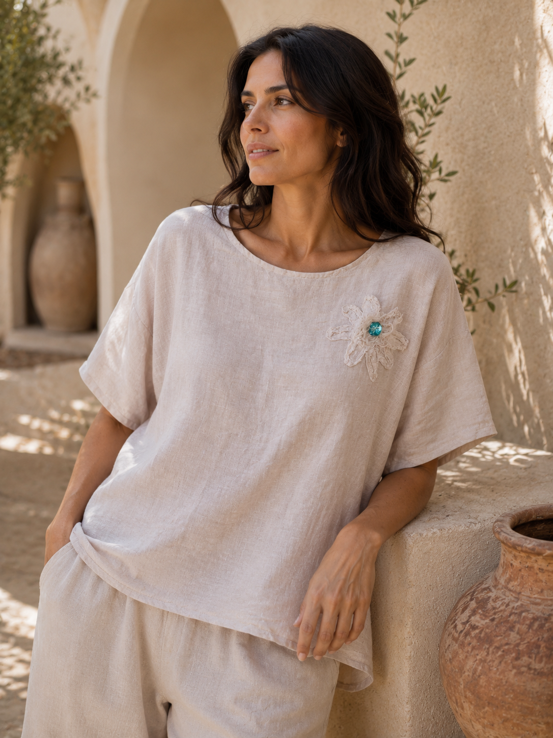 Beige - Antifit Boxy Top