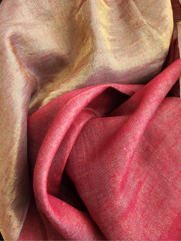 Red Gold Pashmina Woolen Reversible Stole