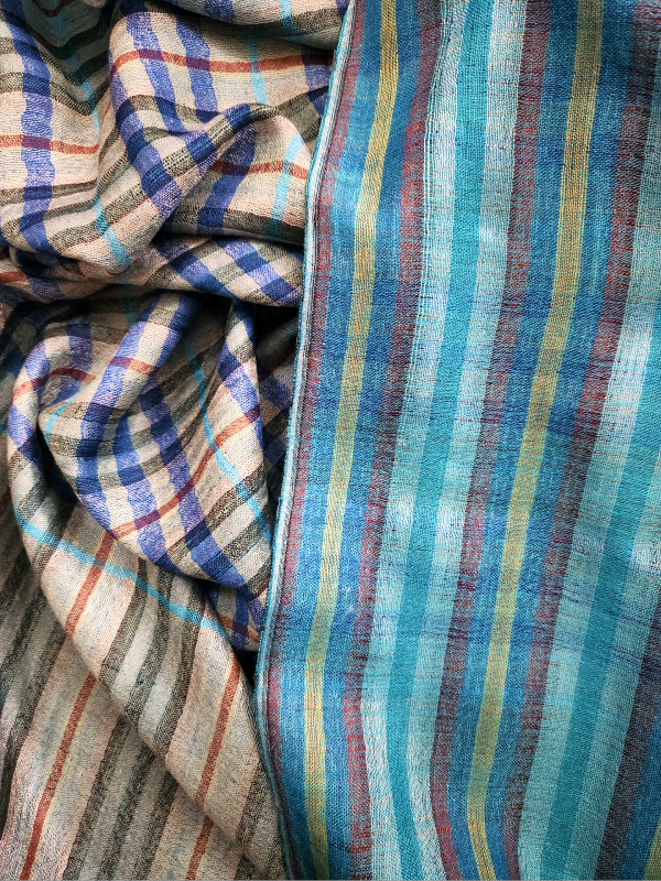 Plaid Check Woolen Reversible Shawl