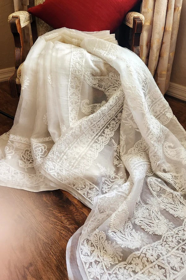 Organza Chikankari Saree