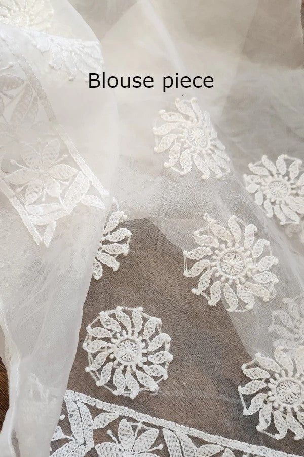 Organza Chikankari Saree