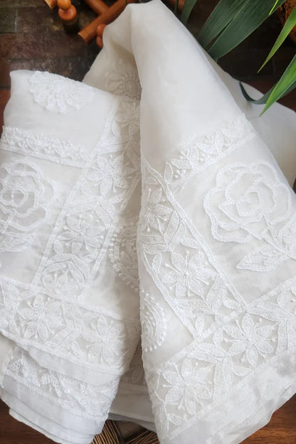 Organza Chikankari Saree