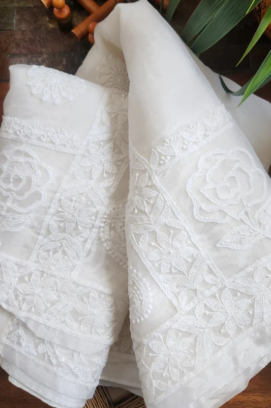 Organza Chikankari Saree