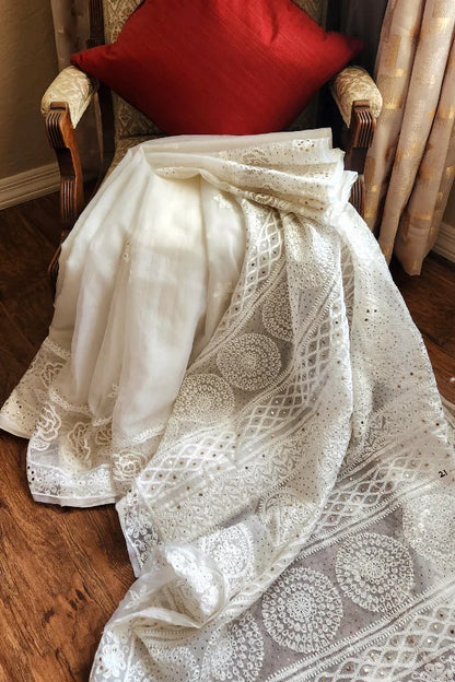 Organza Chikankari Saree