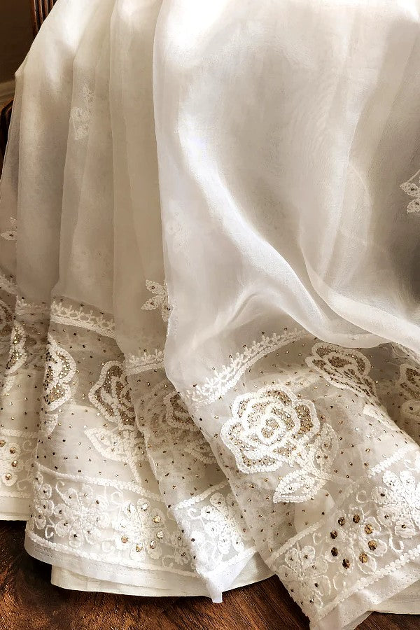 Organza Chikankari Saree