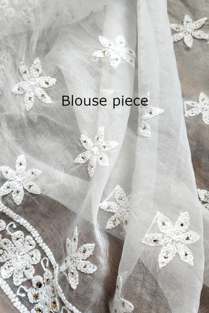 Organza Chikankari Saree