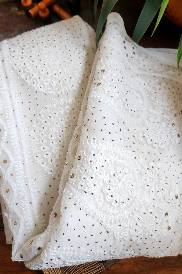 Organza Chikankari Saree