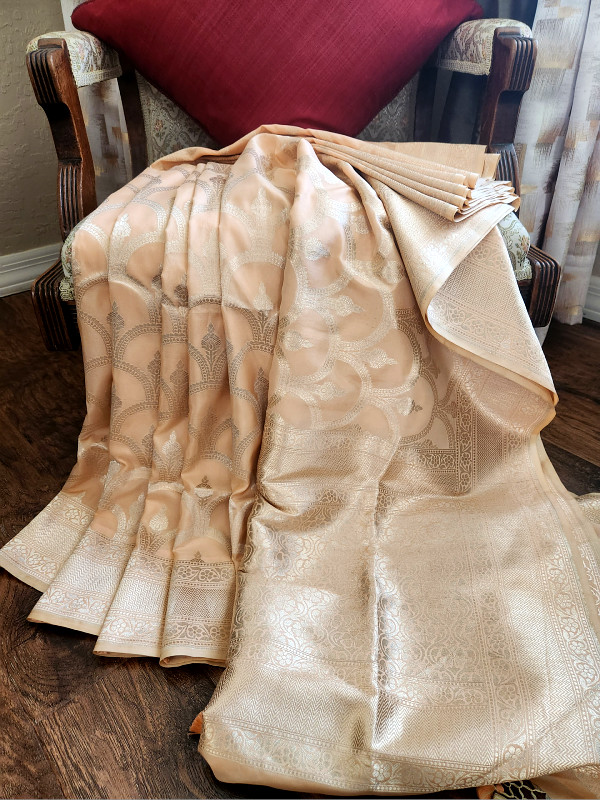 Blush Katan Banarsi Saree