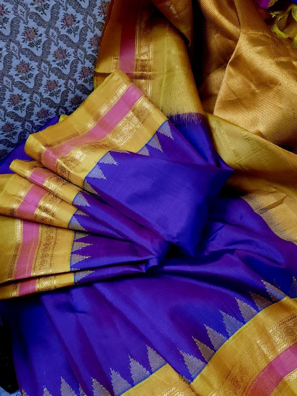 Purple Indigo  Gadwal Silk