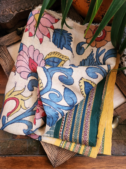 Pen Kalamkari Vidharba Tussar Dupatta