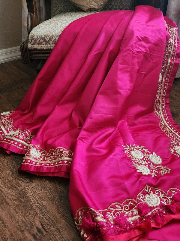 Zardozi on Double Katan Saree
