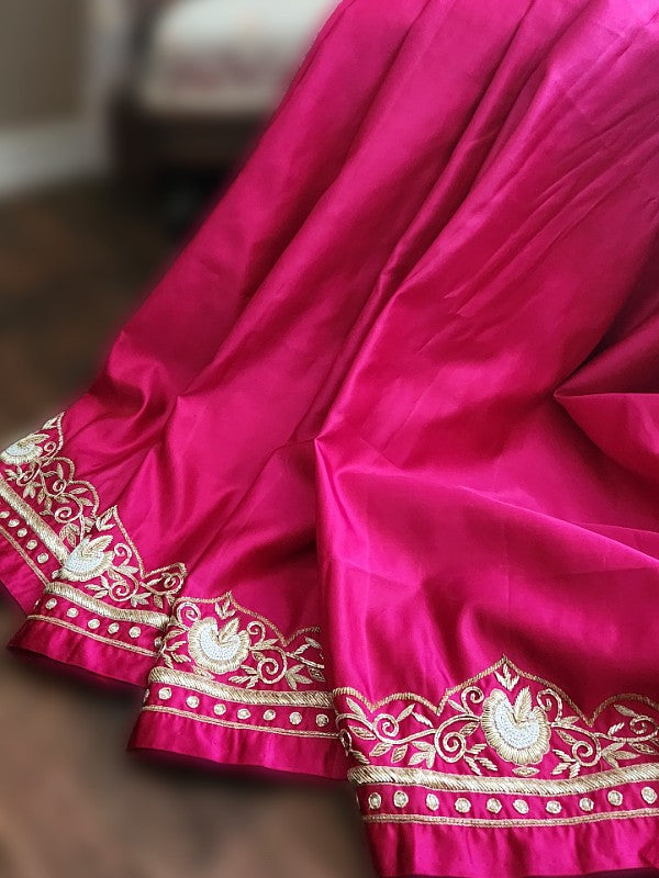 Zardozi on Double Katan Saree