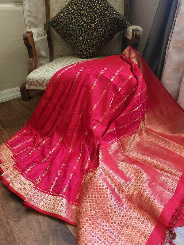 Double Katan Tanchoi Banarsi Saree