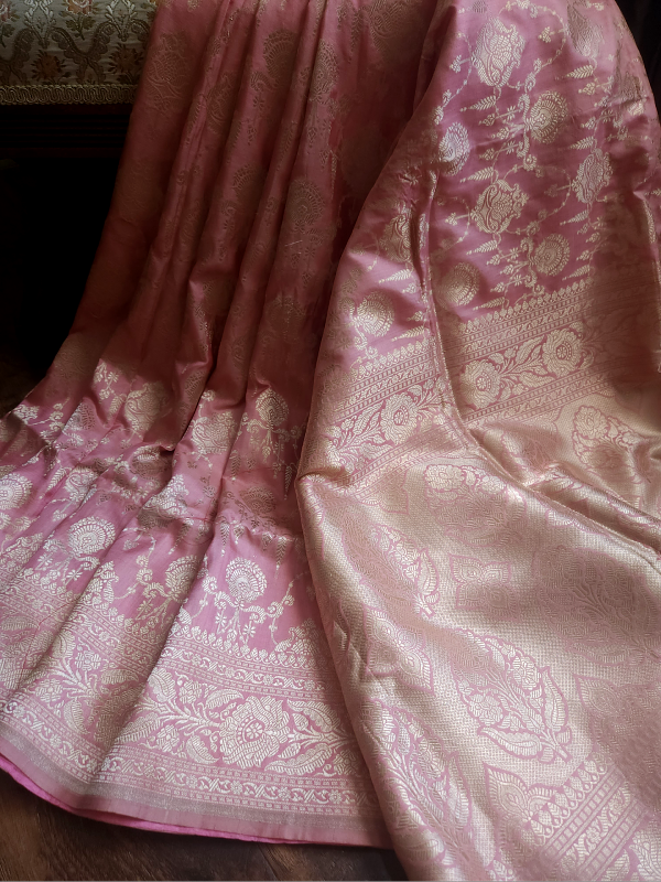 Pink Jhoomer Banarsi Saree