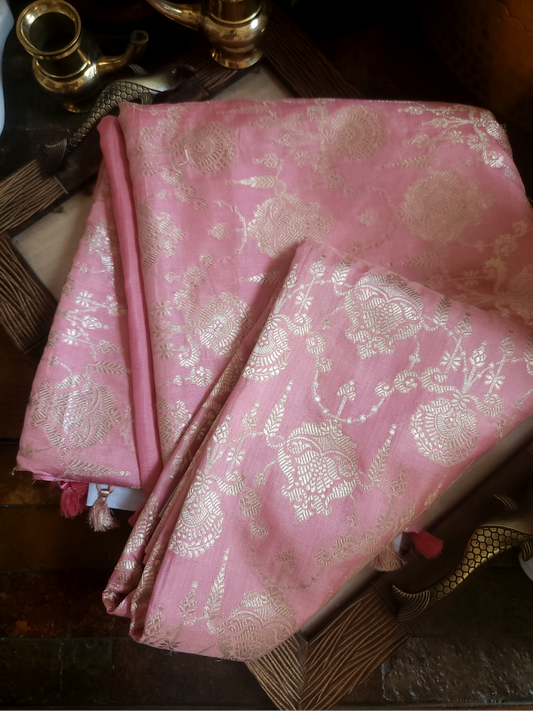 Pink Jhoomer Banarsi Saree