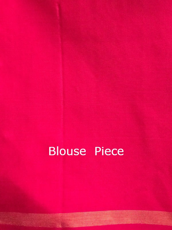 Saffron Red Aayiram Buta Silk Kanjivaram Saree