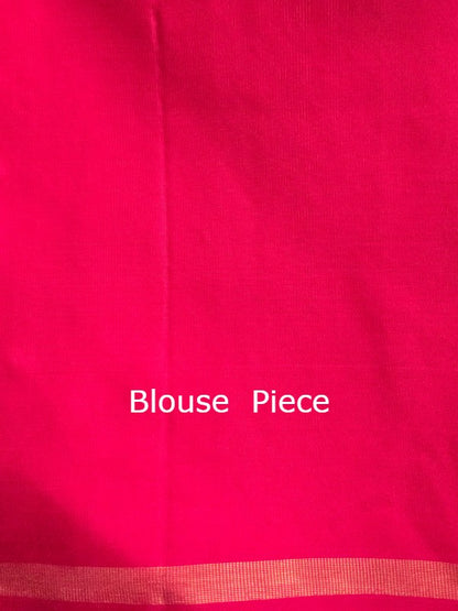 Saffron Red Aayiram Buta Silk Kanjivaram Saree