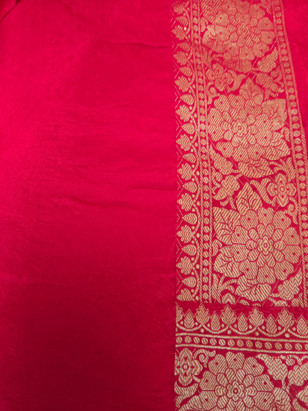 Red Mashroo Silk Banarsi Saree