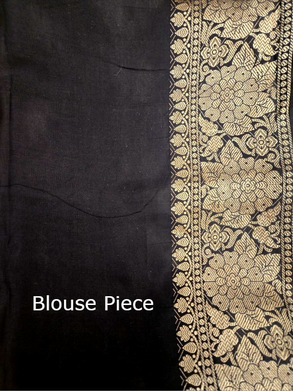 Black Mashroo Silk Banarsi Saree