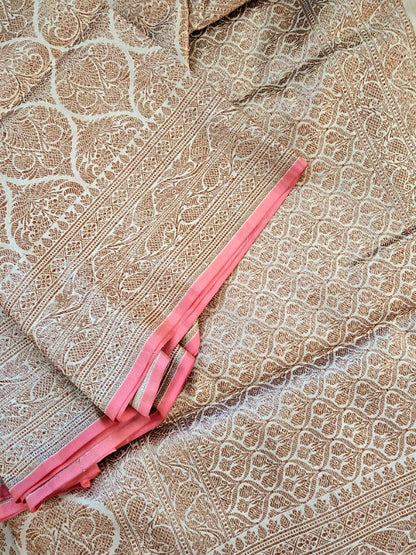 Ivory katan Brocade Banarsi