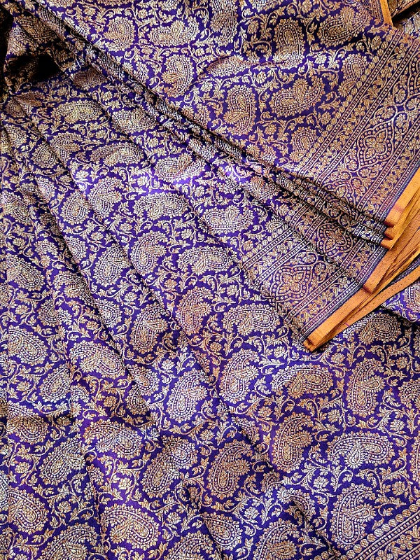 Purple Katan Brocade Banarsi