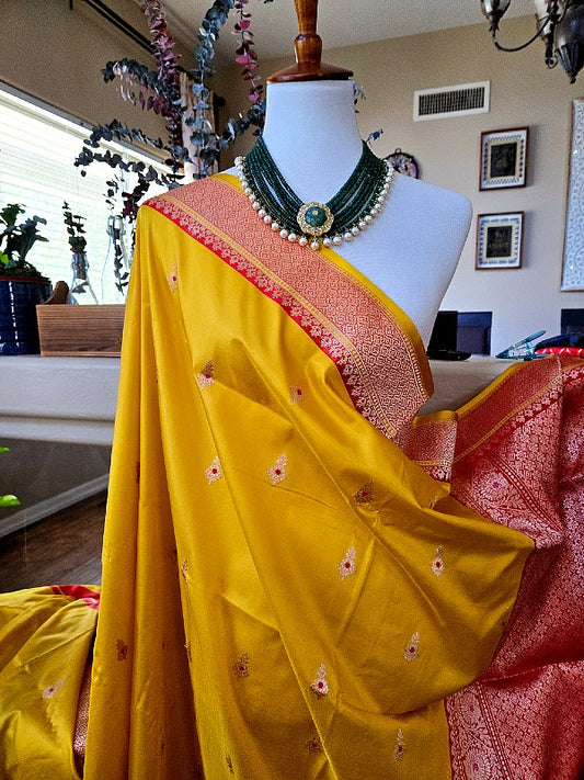 Haldi Kumkum Katan Banarsi Saree