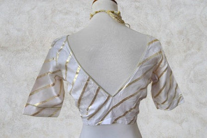 Silk Gold Blouse - White