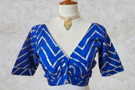 Silk Gold Blouse - Royal Blue