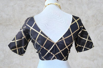 Silk Gold Blouse - Black
