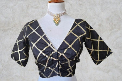 Silk Gold Blouse - Black