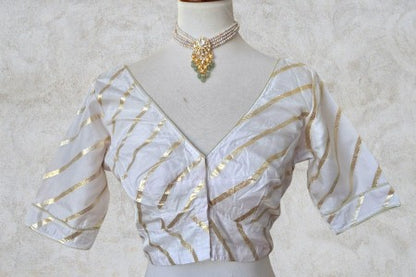 Silk Gold Blouse - White
