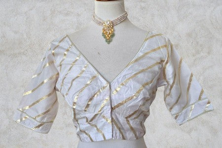 Silk Gold Blouse - White